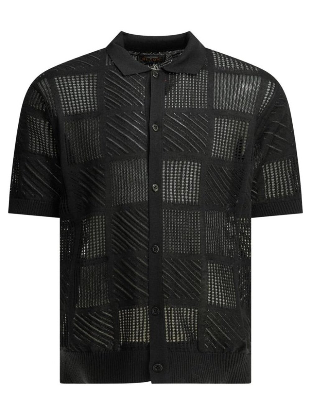 Beams Plus Textured Knit Button-Down Polo Shirt Tag Size M Men